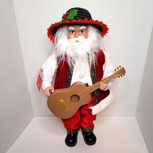Merry Brite Mariachi Band Santa Playing Guitar Christmas Figure New with…
